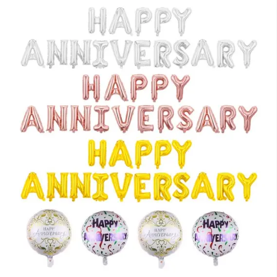 सालगिरह मुबारक फ़ॉइल गुब्बारा सजावट