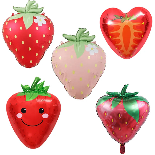 स्ट्रॉबेरी फ़ॉइल गुब्बारा