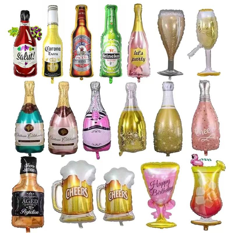 शराब की बोतल पन्नी गुब्बारे